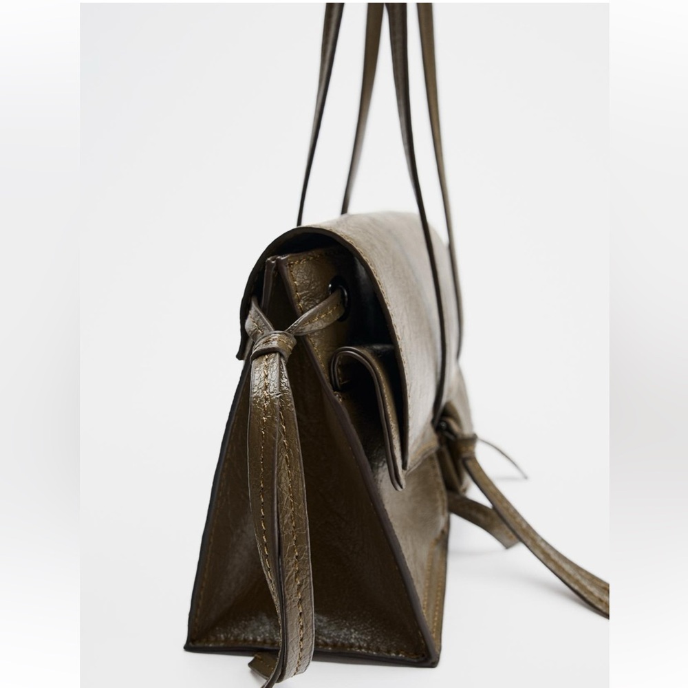 Zara Olive Green Shoulder Bag - Picture 4 of 9